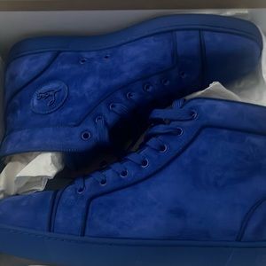 Men's size 46 blue suede Christian Louboutin Louis Orlato worn once